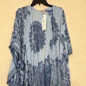 Chico’s poncho wrap paisley beaded.  New with tags